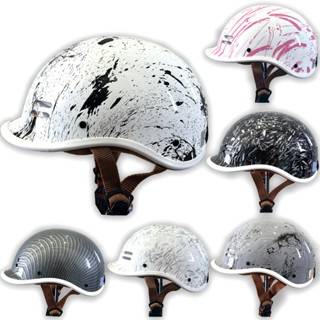 Nón bảo hiểm nữa đầu kiểu dáng cá heo nhúng cacbon lót nâu cao cấp thời trang - đạt chuẩn CR