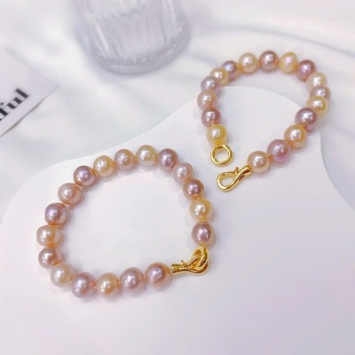 Vòng Tay Ngọc Trai Mix Màu Hồng 10ly Xinh Xắn - Ngọc Trai Trường Thịnh