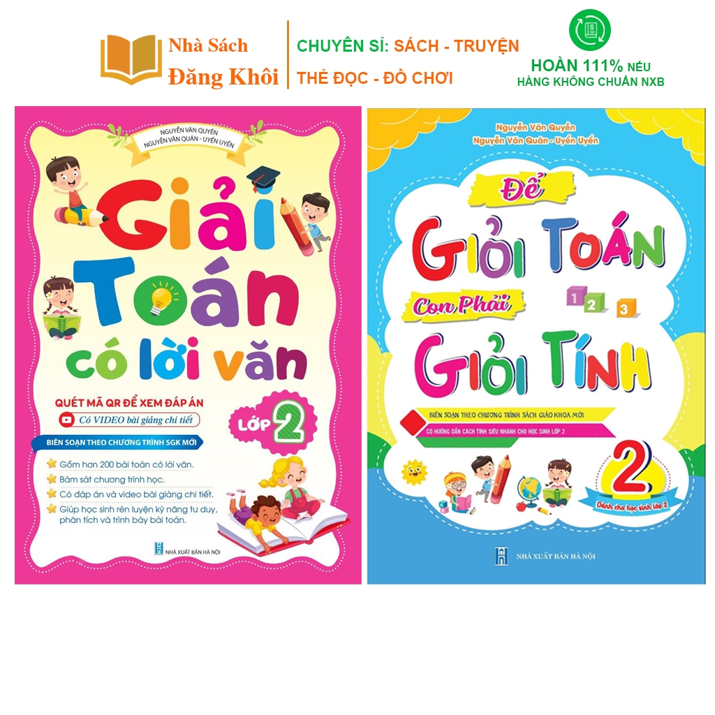 Sách - Combo 2 cuốn Giải Toán Có Lời Văn Lớp 2 - Toán Đố Lớp 2 và Giỏi Toán Giỏi Tính - Toán Lớp 2