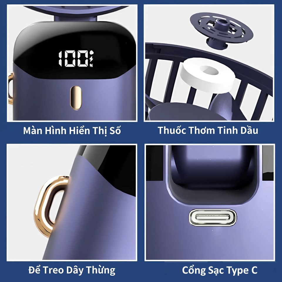 Quạt mini cầm tay FMN-01, quạt gấp gọn mini 5 cấp độ gió, có màn hình LED hiển thị, pin 3000mAh sử dụng nhiều giờ | BigBuy360 - bigbuy360.vn