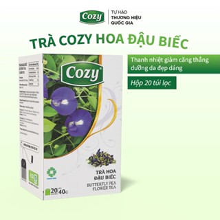 Trà Cozy hoa đậu biếc túi lọc thanh nhiệt giải độc giảm căng thẳng dưỡng da đẹp dáng Hộp 20 Túi x 2g