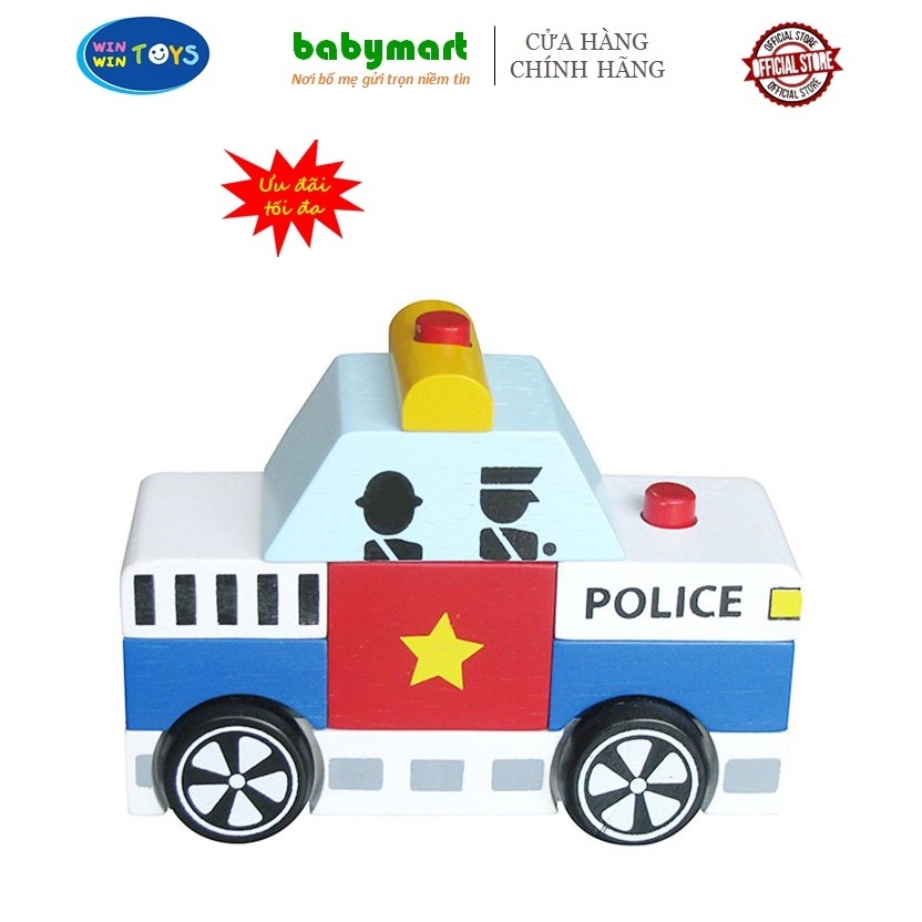 Đồ chơi gỗ - Lắp ráp xe cảnh sát chính hãng Winwintoys 60292