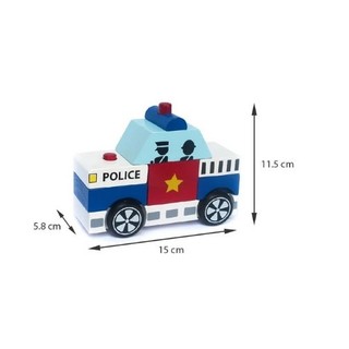 Đồ chơi gỗ - Lắp ráp xe cảnh sát chính hãng Winwintoys 60292