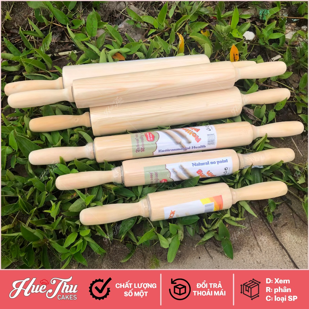 Cây cán bột / Cán lăn bột gỗ 43cm làm bánh