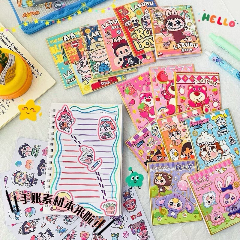 Sticker,sổ 12 trang sticker baby cry,sổ dán trang trí power girls siêu cute xinh xỉu