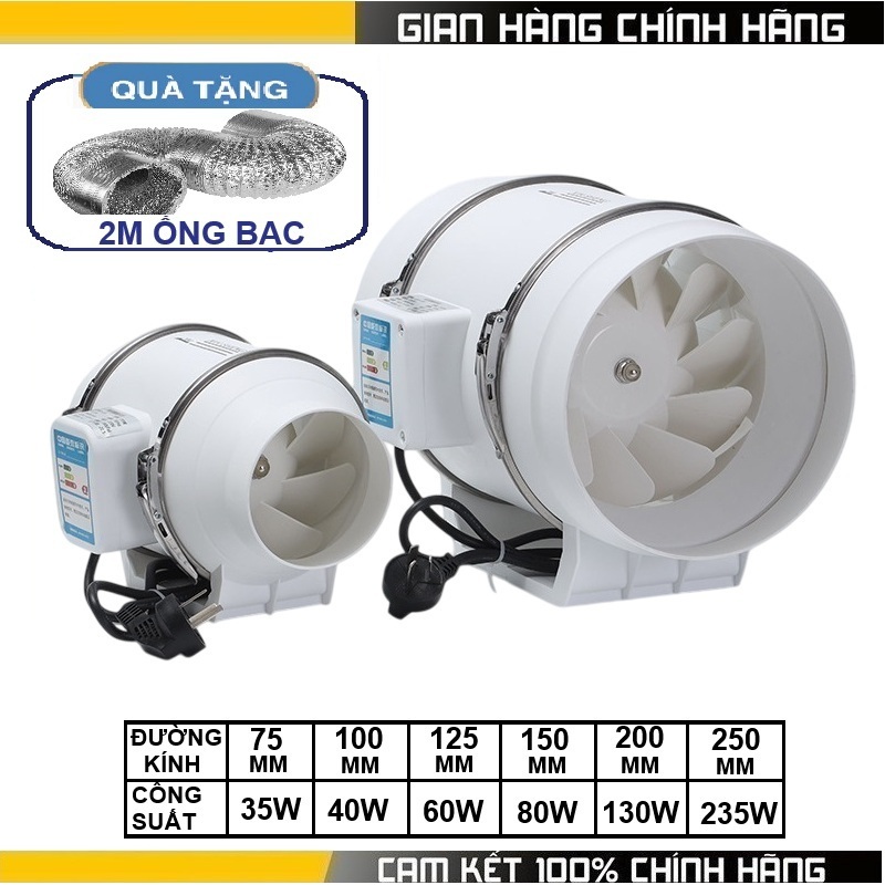 Quạt Hút Thông Gió HF200 / HF150 / HF100 Nhà Vệ Sinh - Quạt Hút Mùi Nhà Bếp - Hút Khói Quán Ăn