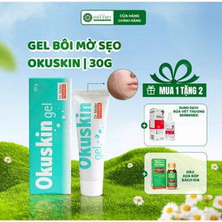 Gel bôi hỗ trợ mờ sẹo Okuskin 10g & 30g, bôi vết th**ng hở, xoá xăm, xoá nốt ruồi, sẹo hậu phẫu