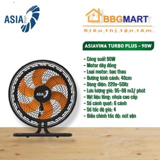 Quạt sàn Asia TURBO PLUS 6 cánh 400MM - bán công nghiệp 90W - VY636792 - Bảo hành 24 tháng