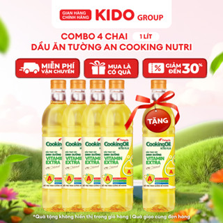 [TẶNG 1 CHAI 1L] Combo 4 chai Dầu Ăn Tường An Cooking Nutri Plus 1L