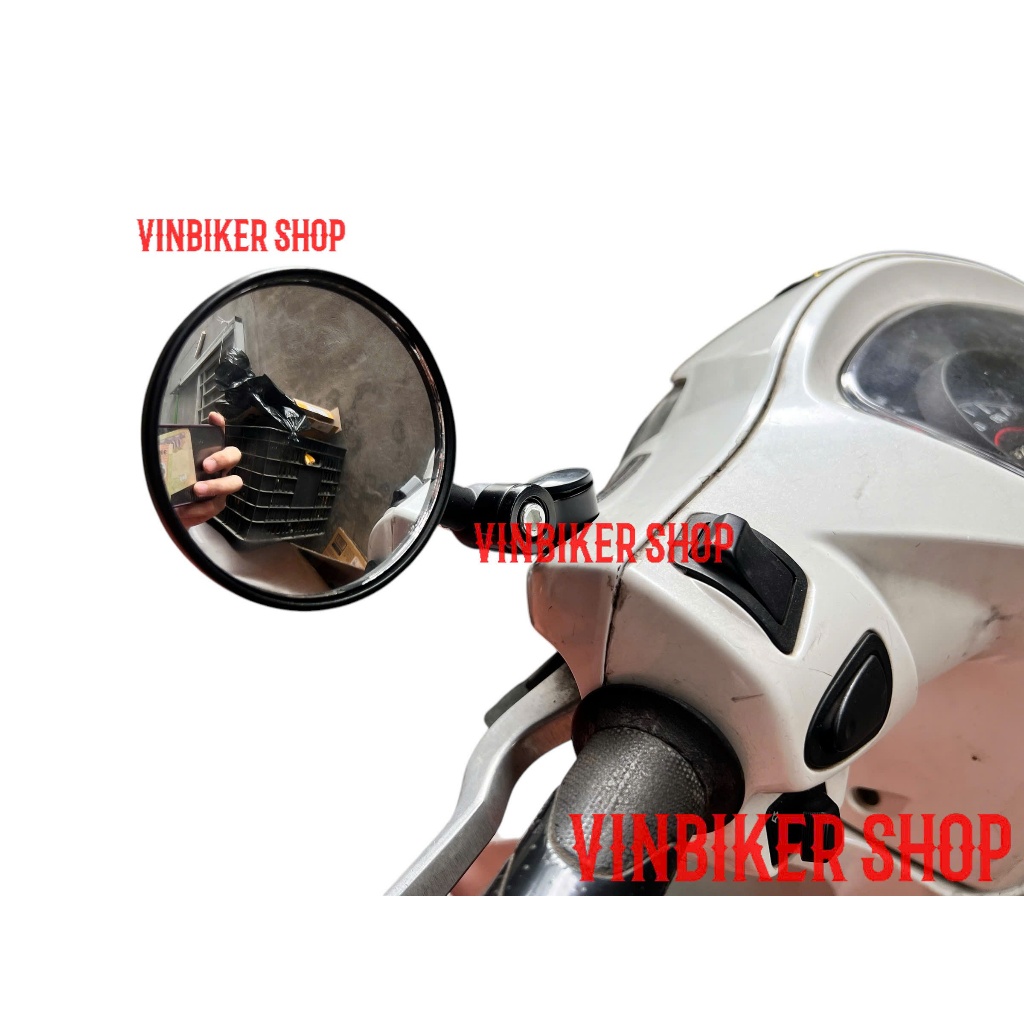 Gương Tròn Gắn Chân Gương Cầu Lồi Mẫu Classic Gắn Xe Máy Cực Đẹp Full Nhôm Xoay Gọn