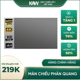 Màn Chiếu Treo Tường, Màn Chiếu Phản Quang KAW, Gấp Gọn, Tăng Độ Sáng, Tương Phản, Kích Thước 100 Inch,120 Inch