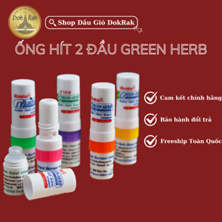 [CHÍNH HÃNG] Ống Hít Mũi 2 Đầu Xanh Lá Green Herb Thái Lan - Hỗ Trợ Viêm Mũi Dị Ứng - SHOP DẦU DOKRAK