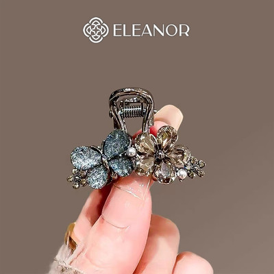 Kẹp tóc nữ càng cua Eleanor Accessories hình hồ điệp và hoa đính đá phụ kiện tóc kẹp tóc mái 9728