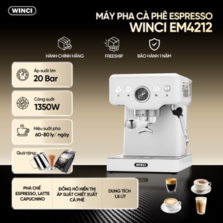 Máy pha cà phê thế hệ mới Winci EM 4212 áp lực 20 Bar, Tay cầm 51mm. bảo hành 1 năm.