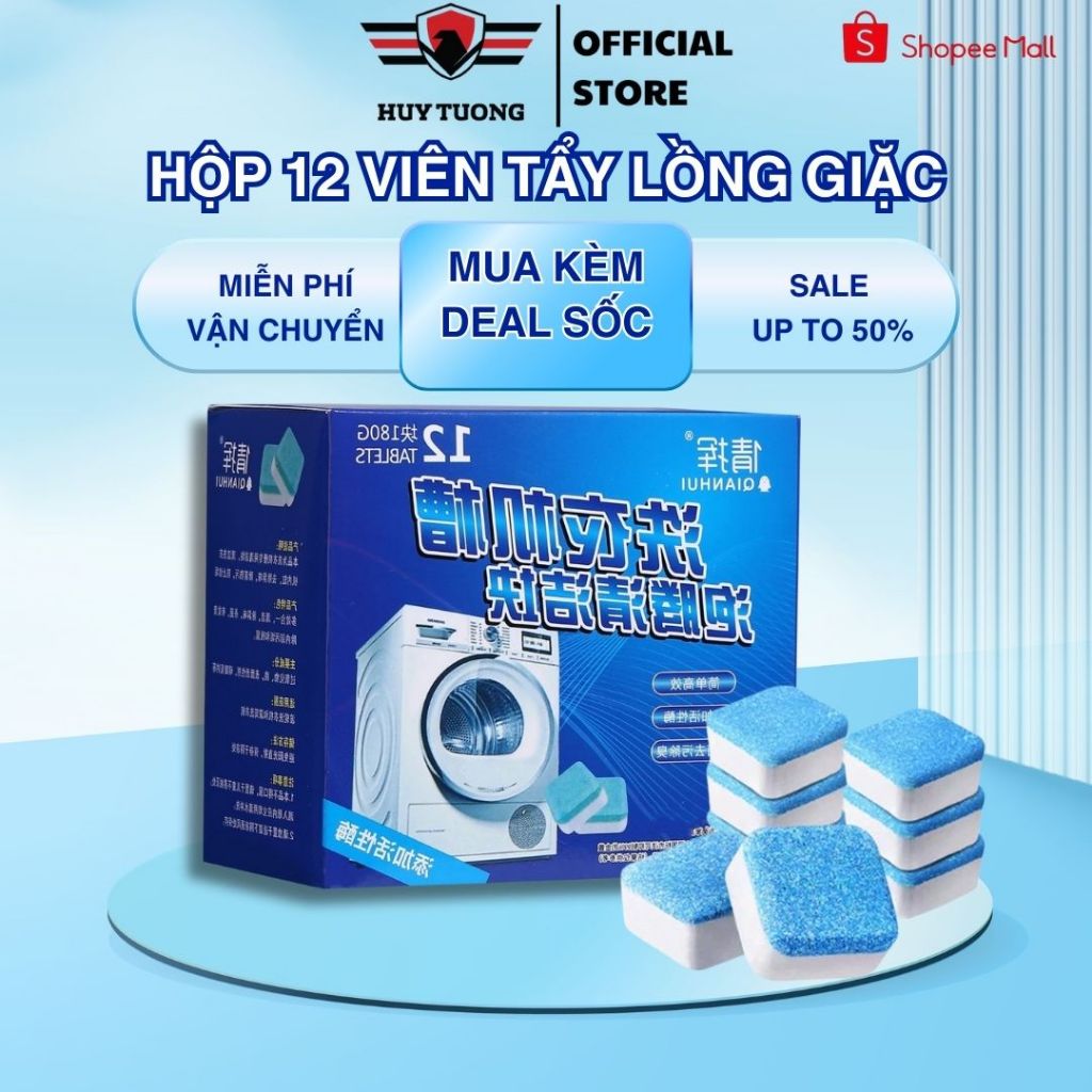 Viên tẩy lồng máy giặt vệ sinh sạch sẽ cặn bã bụi bẩn, tăng tuổi thọ máy giặt - HUY TUONG