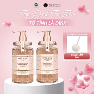 Sữa tắm trắng da cánh hoa hồng Damask Weilaiya Grand Rose Extracts Whitening Shower Gel 450ml Combo 2 chai