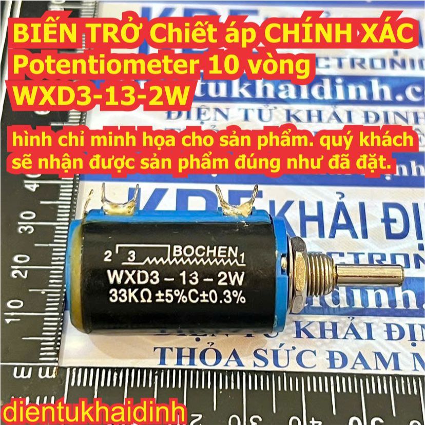 BIẾN TRỞ CHÍNH XÁC triết áp 10 vòng WXD3 WXD3-13-2W WXD3 100 Ohm ~ 100K 200R 470R 1K 4.7K 10K 22K 47