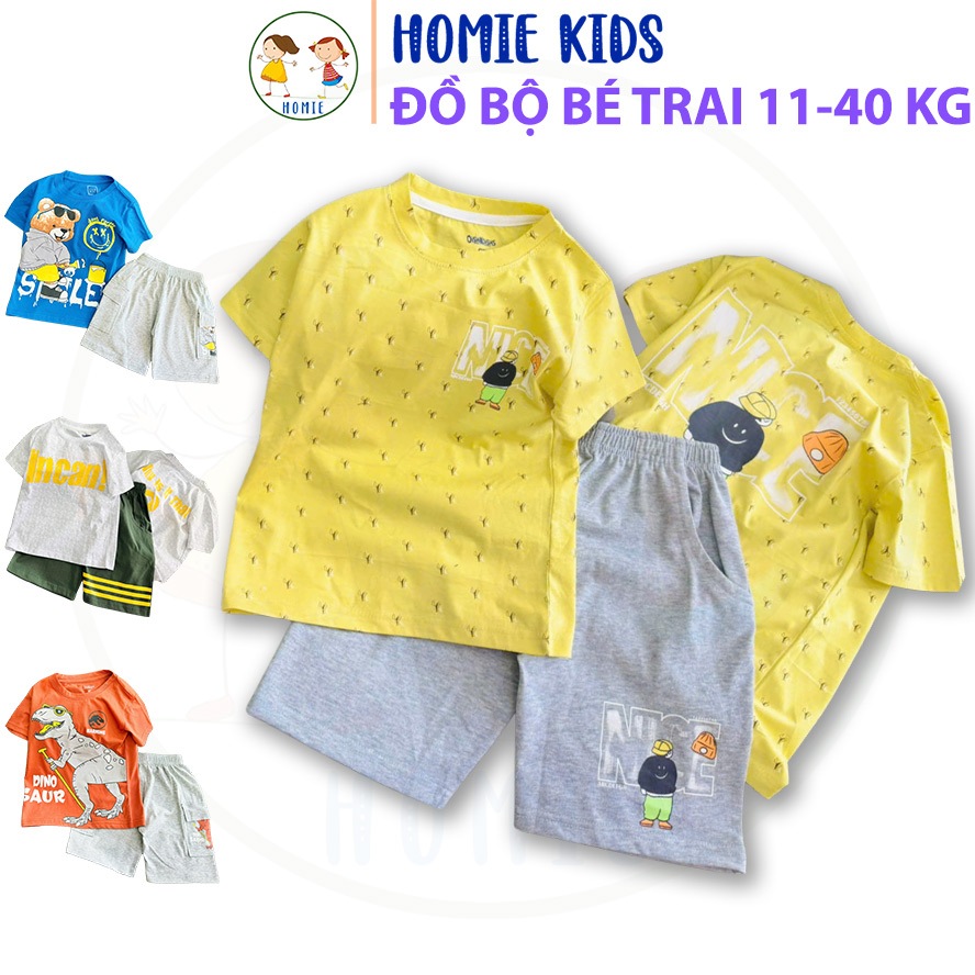 Bộ quần áo bé trai size đại 11-40 kg set đồ bộ trẻ em thun cotton thấm hút mồ hôi in capybara labubu