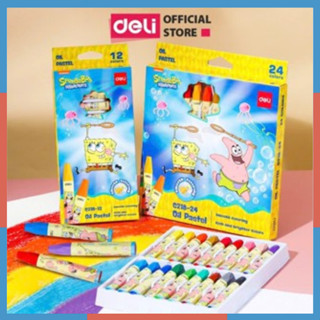 Bút sáp dầu bọt biển dễ thương Deli-12/18/24 màu tươi sáng an toàn siêu mịn tô màu vẽ tranh-EC218