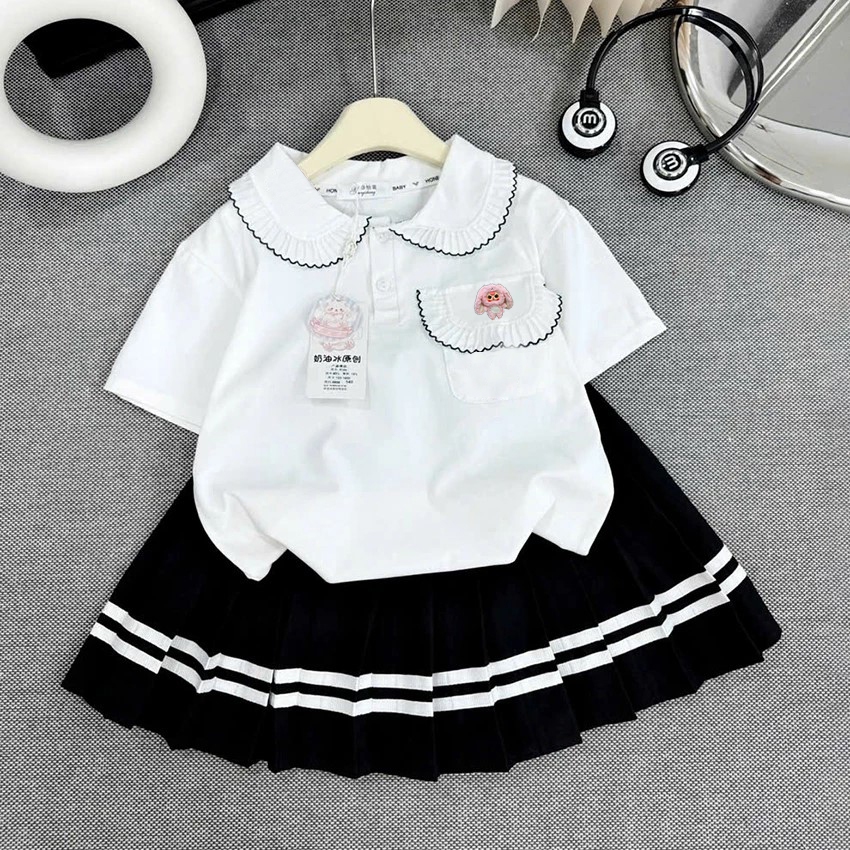 Bộ đi học áo+chân váy Baby three bé gái 18-35kg, Bộ đi học cho bé, Sét áo chân váy đi học bé gái đáng yêu