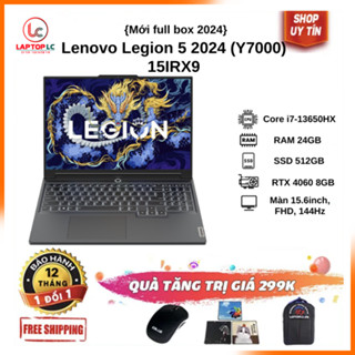Laptop Gaming Lenovo Legion 5 2024 (Y7000) Core i7-13650HX \ Ram 24G \ SSD 512G \ RTX 4060 \ 15.6 inch FHD, 144Hz, 100%