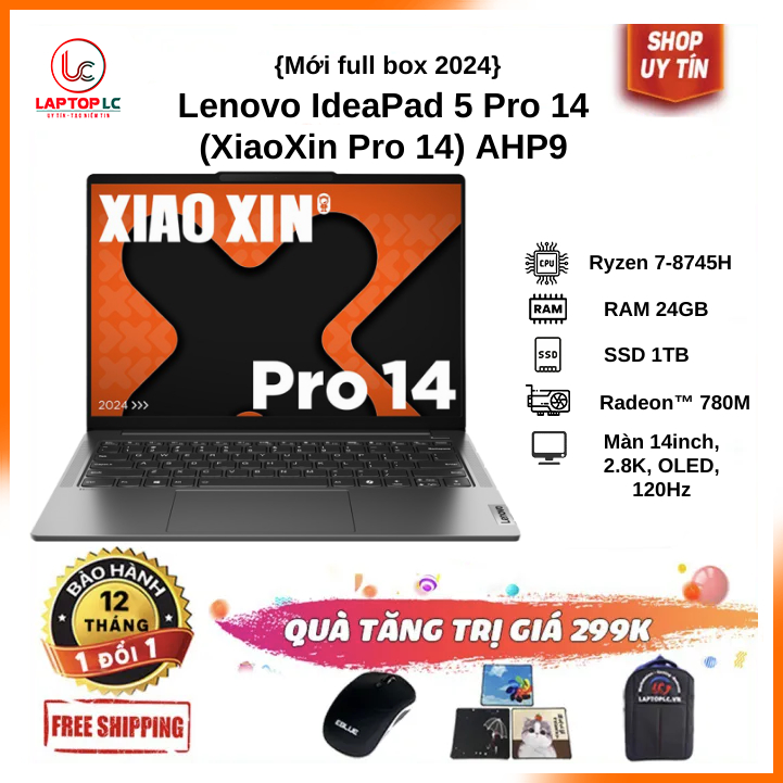 Laptop Văn Phòng Lenovo IdeaPad 5 Pro (XiaoXin Pro 14 AHP9) 2024 {Ryzen R7-8745H/RAM 24GB/SSD 1T/VGA 780M/14inh, 2.8K