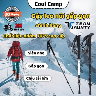 Gậy Leo Núi Có Đệm Lò Xo Dài 110-135cm,Gậy Trekking Chính Hãng Team Jaunty Bằng Hợp Kim Nhôm Cao Cấp