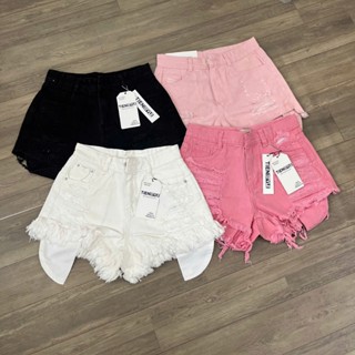 TIENSTYLE _ Quần Short Jean Lộ Lòi Túi Thêu Chữ Lai Rách Tua Dành Cho Nữ-Quần đùi lòi túi Bigsize