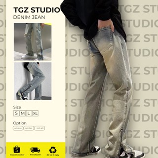 Quần Bò Ống Rộng ,Quần Jean Nam Kéo Khóa Gót Chân Phủ Giày Phong Cách Đường Phố 2024 NEW J01