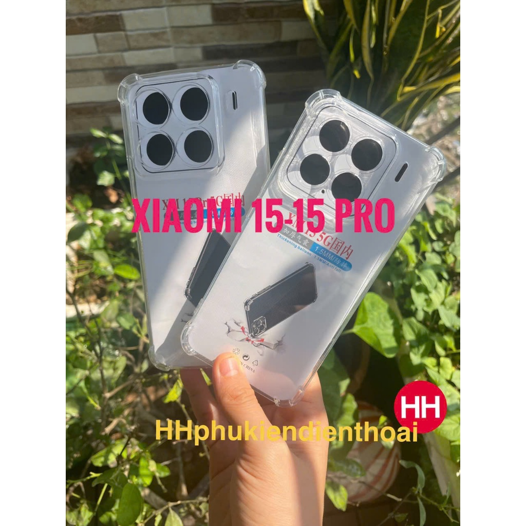 Ốp lưng Xiaomi 15, Xiaomi 15 Pro, Xiaomi 15 Ultra dẻo trong suốt, chống sốc 4 góc