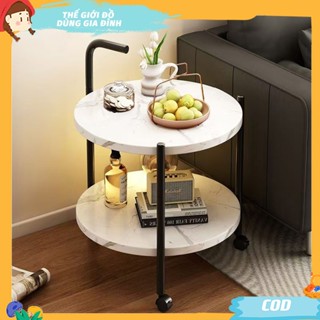  Bàn trà tròn Kệ mini gỗ MDF Bàn phụ cạnh ghế sofa Bàn trà góc sofa 2 tầng Decor Cho Phòng Khách 