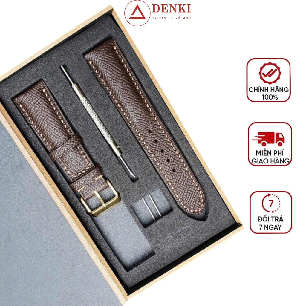 Dây đồng hồ da bò Epsom dây da đồng hồ 22mm 20mm 18mm khóa bạc kèm hộp (81)