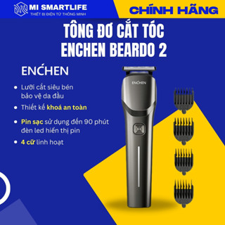 Tông đơ cắt tóc Enchen Beardo 2 tốc độ cao, lưỡi thép không gỉ, tặng 4 cữ tạo kiểu
