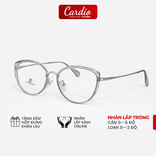 (Hỏa tốc) Gọng Kính Cận Mắt Mèo Nữ Thiết Kế Cá Tính Chất Liệu Kim Loại Phối Nhựa, Kính Cận Có Độ Thời Trang Cardio C01