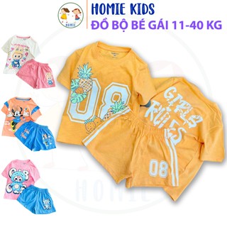 Set đồ bé gái size đại 11-40 kg bộ quần áo trẻ em thun cotton cộc tay mặc mát in hoạt hình labubu kuromi xinh Homie Kids