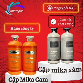 Cặp Dầu Gội Xả Collagen Keratin MIKA 2000ML  Giảm Rụng Tóc, Kích Mọc Tóc, Phục Hồi Tóc Hư Tổn