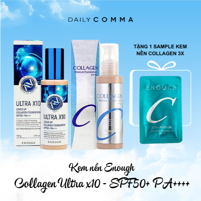Kem nền Collagen Enough Ultra X10 collagen foundation mịn mướt da 100ml