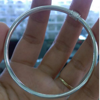 Lắc tay bạc ta tròn trơn basic không gắn đá