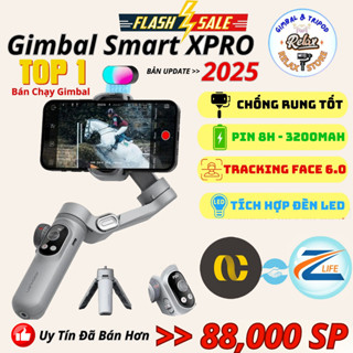 Gimbal SMART X PRO - Tích hợp sạc không dây - Pin 3200 mAh Gậy quay phim chống rung trang bị đèn led