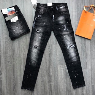 quần jean nam dài rách nhẹ thêu logo khóa lệch đẹp mẫu mới,chất bò co giãn giá tốt KAYSTORE