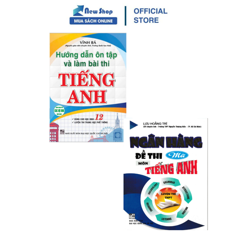 Sách - Combo Hướng Dẫn Ôn Tập Và Làm Bài Thi Tiếng Anh 12 + Ngân Hàng Đề thi Mới Môn Tiếng Anh (Bộ 2