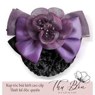   Thu Bôn Kẹp búi lưới cao cấp  Kẹp tóc thời trang nữ gắn hoa nhiều mầu phù hợp cho văn phòng ngân hàng trung niên 