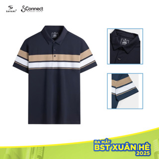 Áo Thun Polo Nam SAVANI Kẻ Ngang Cao Cấp, Chất Liệu Thoáng Khí Co Dãn Tốt, Áo Polo Nam Thể Thao MPS217S4