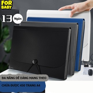  Túi đựng tài liệu FORBABY tệp bảo vệ giấy tờ nhiều ngăn chứa được 450 trang a4 chống nước khóa dây 
