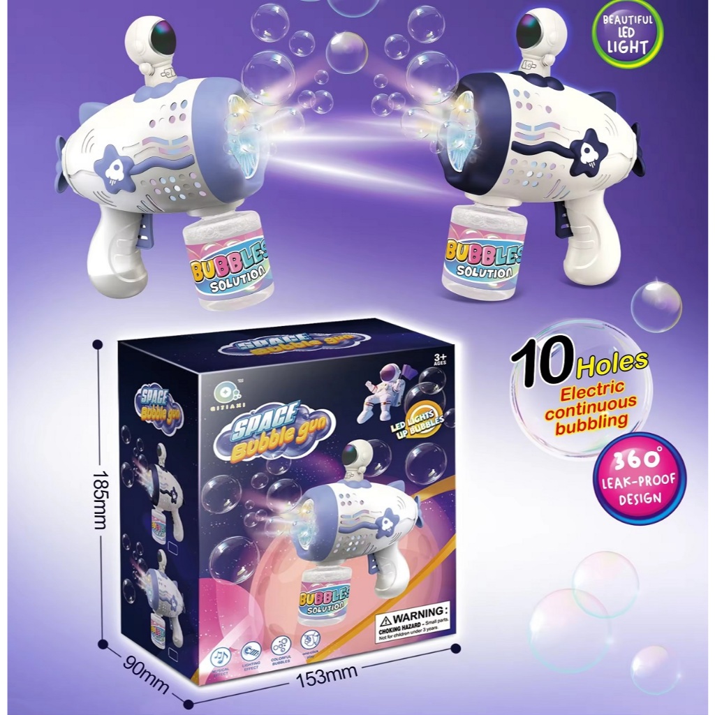 🧸 Đồ chơi Súng Bắn Bóng Xà Phòng Space Bubble Gun - 23 Lỗ, Sức Gió Mạnh, Vui Nhộn Cho Bé 🎉