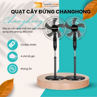 (HỎA TỐC-BẢO HÀNH 12T) Quạt cây đứng quạt điện ChangHong CFS16 5 cánh điều khiển từ xa với 4 chế độ gió, hẹn giờ 9 tiếng