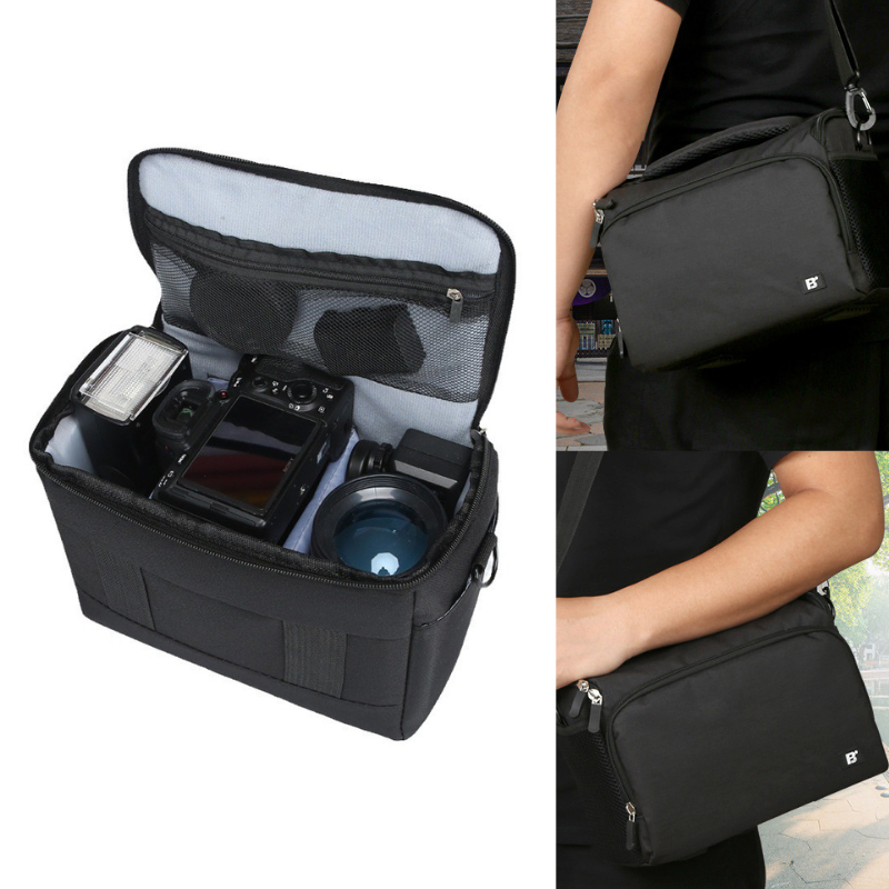  Túi đựng máy ảnh chống cốc hãng FB đeo chéo có nhiều ngăn phù hợp với máy ảnh Canon Nikon Sony Fuji 