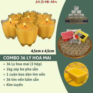 Combo Nến Bơ 36 Ly Hoa Mai – Nến Cúng Dường Phật, Đèn Bơ