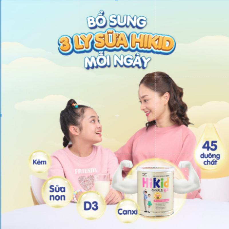 (Date 2026) Sữa Bột Hikid Tăng Chiều Cao - Hikid vani/Premium/Dê Núi "ilovebabyshop"