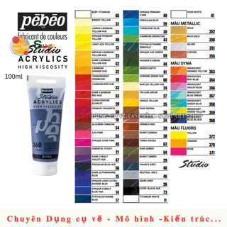 Màu Acrylic Pebeo 100ml, studio acrylics Pebeo 100ml , Màu vẽ canvas , Vẽ nhựa , Caosu